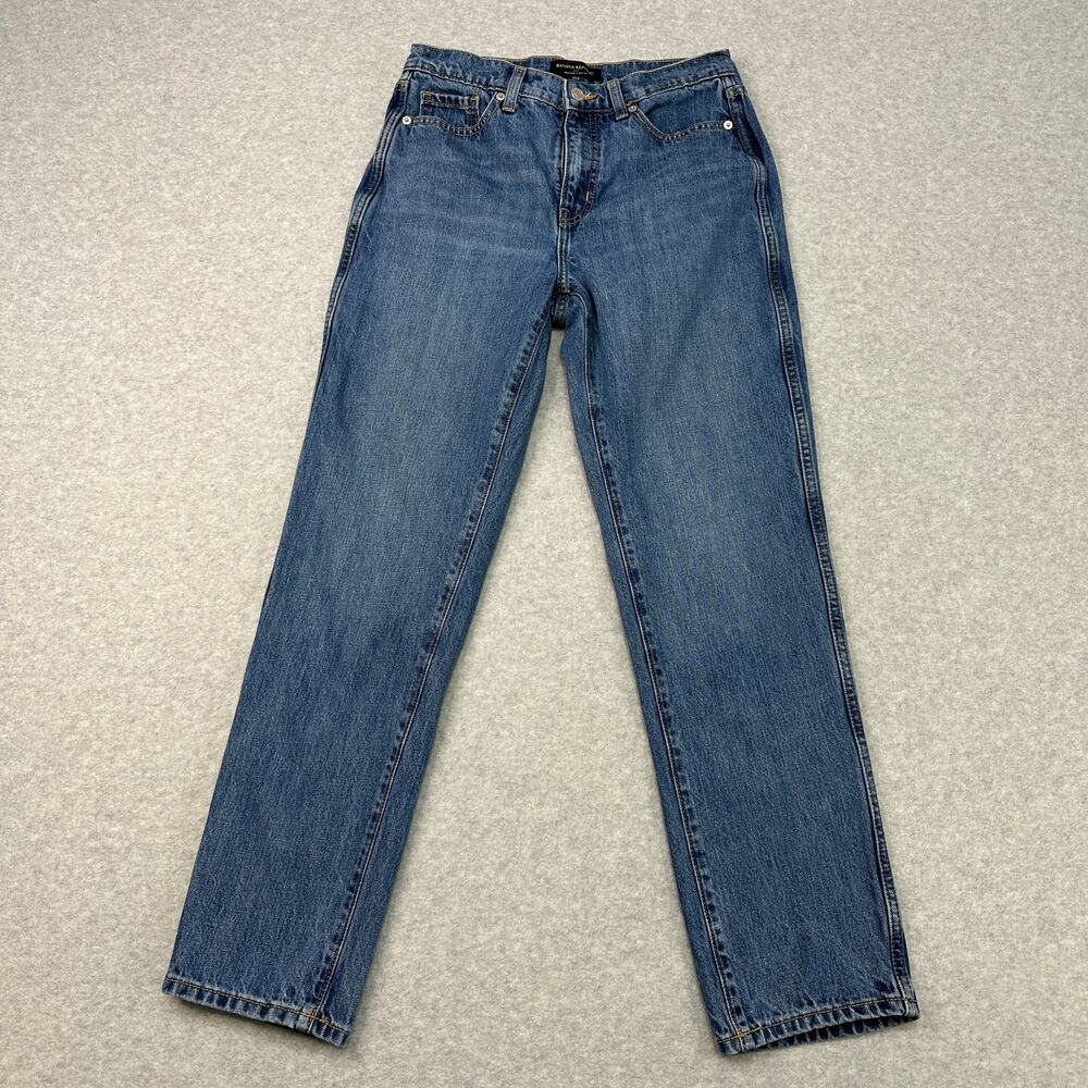 Banana Republic Jeans WMNS 27/4 Medium Wash Denim Rigid High Rise Straight Leg